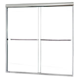 Cove 50 in. to 54 in. x 55 in. Semi-Framed Sliding Bypass Tub/Shower Door in Silver with 1/4 in. Clear Glass - Super Arbor