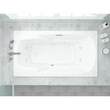 Coral Diamond Series 6 ft. Left Drain Rectangular Drop-in Whirlpool and Air Bath Tub in White - Super Arbor