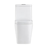 1-Piece 1.28 GPF Dual Flush Ceramic Square Elongated Toilet in White, Seat Included - Super Arbor