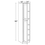 Home Decorators Collection Washington Veiled Gray Plywood Shaker Assembled Utility Pantry Kitchen Cabinet Soft Close L 18 in W x 24 in D x 90 in H