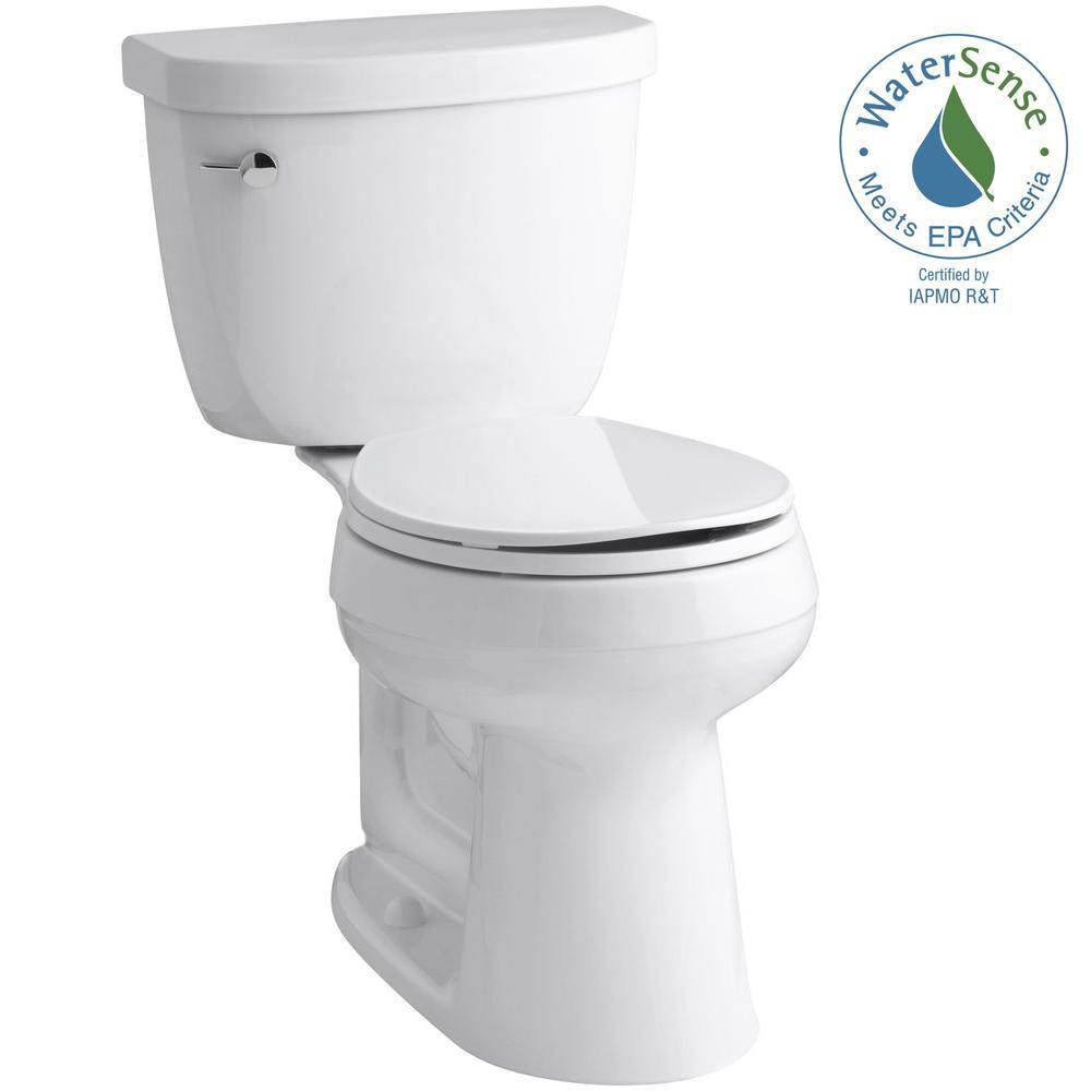 Cimarron Comfort Height 2-Piece 1.28 GPF Single Flush Round Toilet with AquaPiston Flush Technology in White - Super Arbor