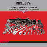 Craftsman OVERDRIVE 284-Piece Mechanic's Tool Set - Metric/SAE, Gunmetal Chrome