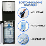 3 or 5 Gal. Water Cooler in Black with Hot, Cold and Room Temperature Water Functions