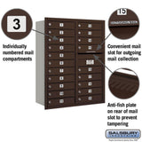 3700 Series 41 in. 11 Door High Unit Bronze Private Rear Loading Bronze 4C Horizontal Mailbox with 20 MB1 Doors - Super Arbor