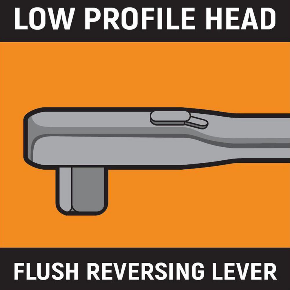 1/2 in. Drive 90-Tooth 24 in. Locking Flex Head Teardrop Ratchet - Super Arbor