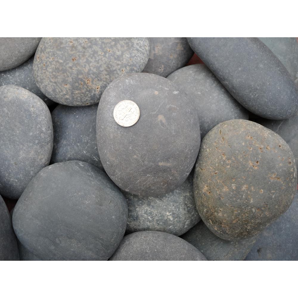 Butler Arts 0.90 cu. ft., 75 lb., 2 in. to 3 in. Black Mexican Beach Pebble (40-Bag Contractor Pallet) - Super Arbor