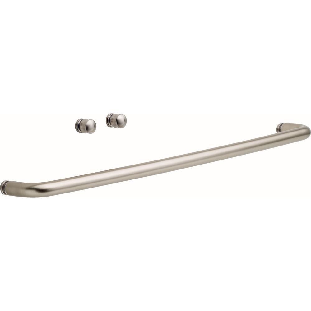 Simplicity 60 in. x 70 in. Semi-Frameless Traditional Sliding Shower Door in Nickel with Transition Glass - Super Arbor