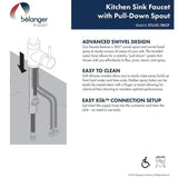 Keeney Studio Polished Chrome 1-Handle Deck-Mount Pull-Down Handle Kitchen Faucet