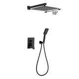 3-Spray with 2.5 GPM 10 in. 2 Functions Tub Wall Mount Dual Shower Heads in Spot in Matte Black (Valve Included)