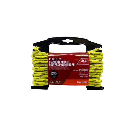 Ace 1/4 in. D x 50 ft. L Yellow Diamond Braided Poly Rope