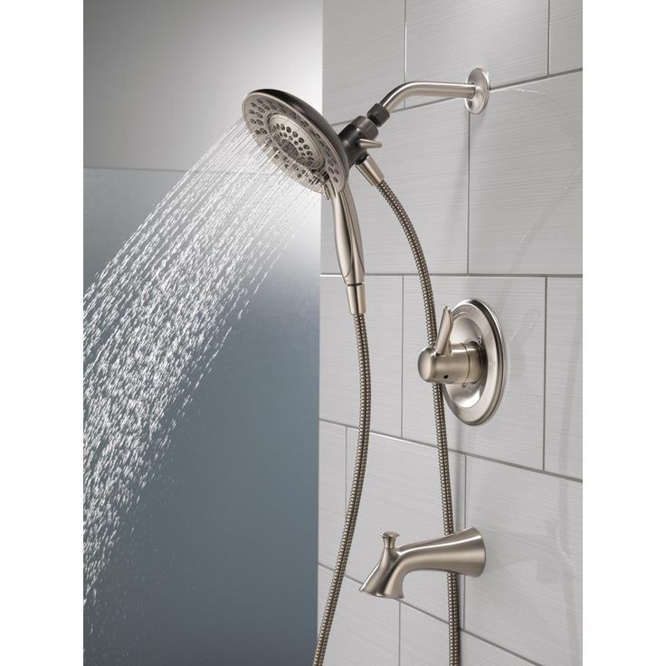 Lahara In2ition 2-in-1 Single-Handle 5-Spray Tub and Shower Faucet in Brushed Nickel