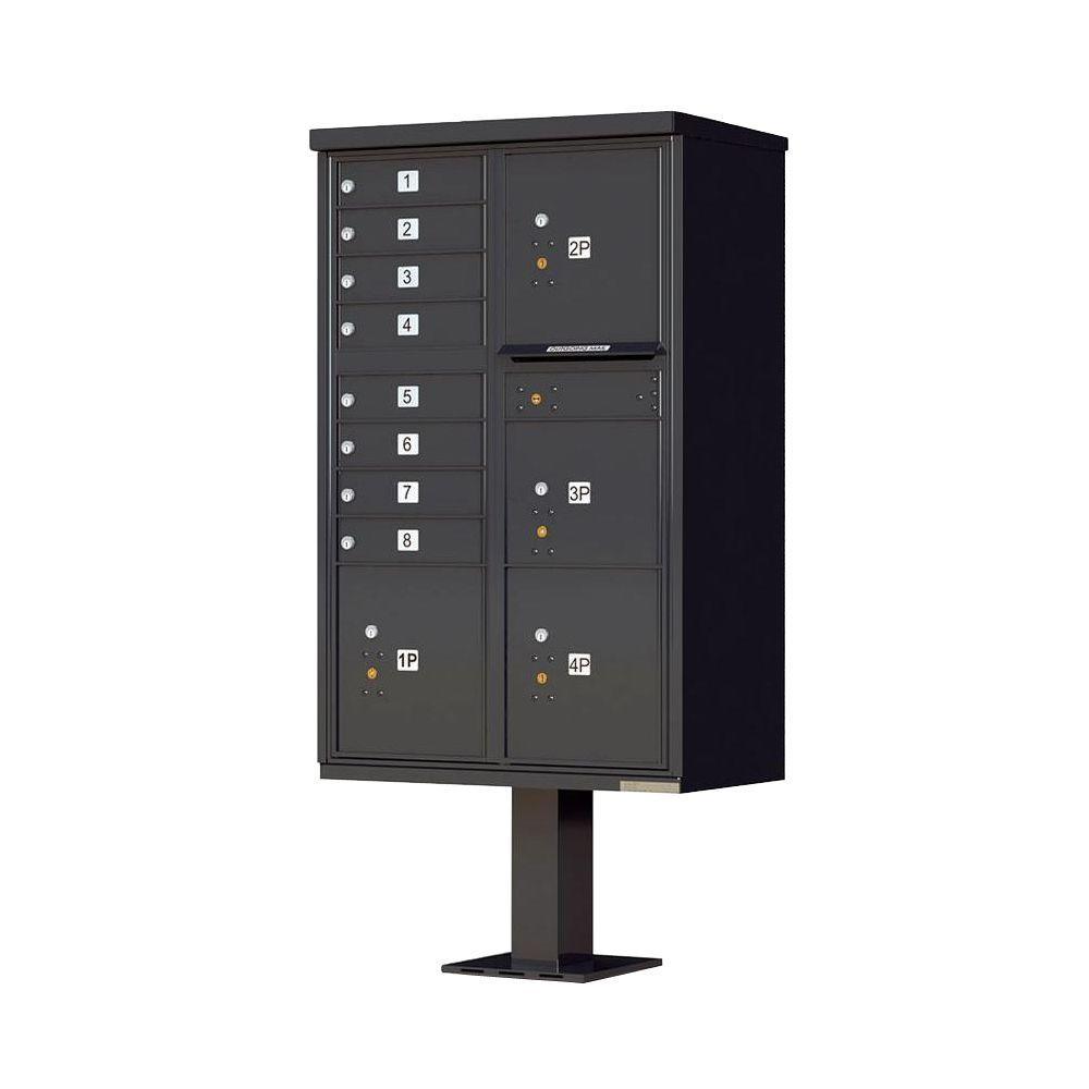 16-Mailboxes 1-Outgoing Mail Compartment 2-Parcel Lockers Pedestal Mount Cluster Box Unit - Super Arbor