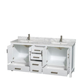 Sheffield 72 in. Double Vanity Cabinet in White - Super Arbor