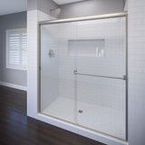 Classic 60 in. x 70 in. Semi-Frameless Sliding Shower Door in Chrome with Clear Glass - Super Arbor