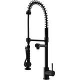 Zurich Single-Handle Pull-Down Sprayer Kitchen Faucet in Matte Black - Super Arbor