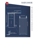 36 in. x 84 in. Bright White MDF Frosted Glass K Design Sliding Barn Door with Rustic Hardware Kit - Super Arbor