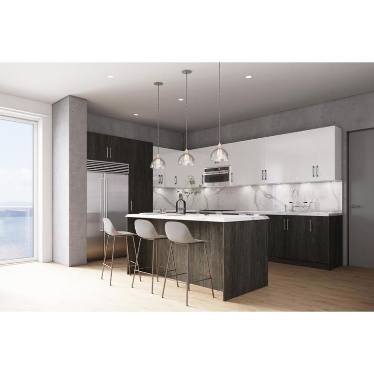 Cambridge 15-in W x 34.5-in H x 24-in D Carbon Marine Wood Engineered Wood Door Base Stock Cabinet
