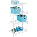 Honey Can Do 4-Tier Steel Storage Shelving Unit, White