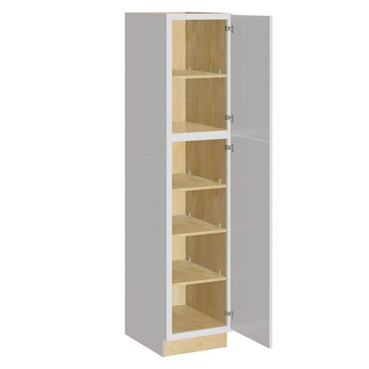 Home Decorators Collection Grayson 18 in. W x 24 in. D x 84 in. H Assembled Plywood Pantry Kitchen Cabinet in Pacific White with Soft Close RH