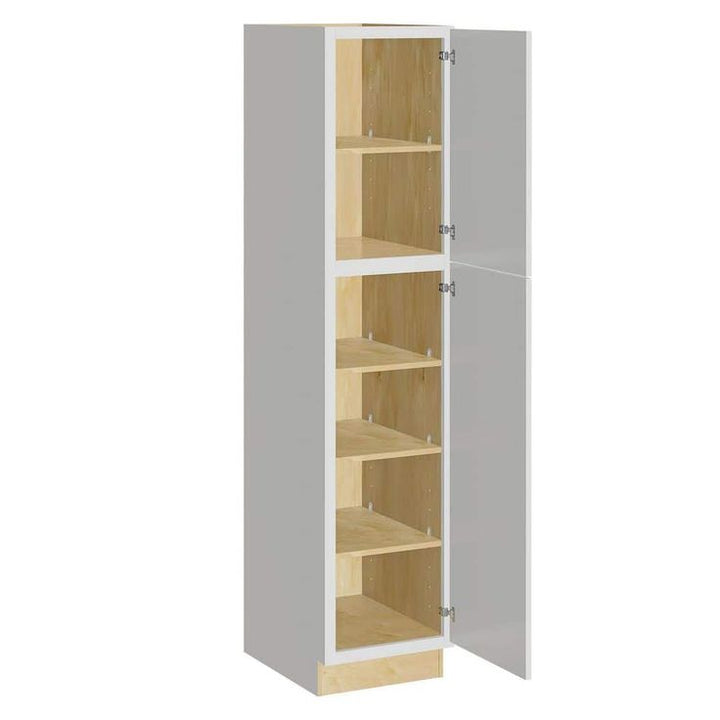 Home Decorators Collection Grayson 18 in. W x 24 in. D x 90 in. H Assembled Plywood Pantry Kitchen Cabinet in Pacific White with Soft Close LH