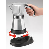 Italian Moka 6-Cup Black Stainless Steel Espresso Machine