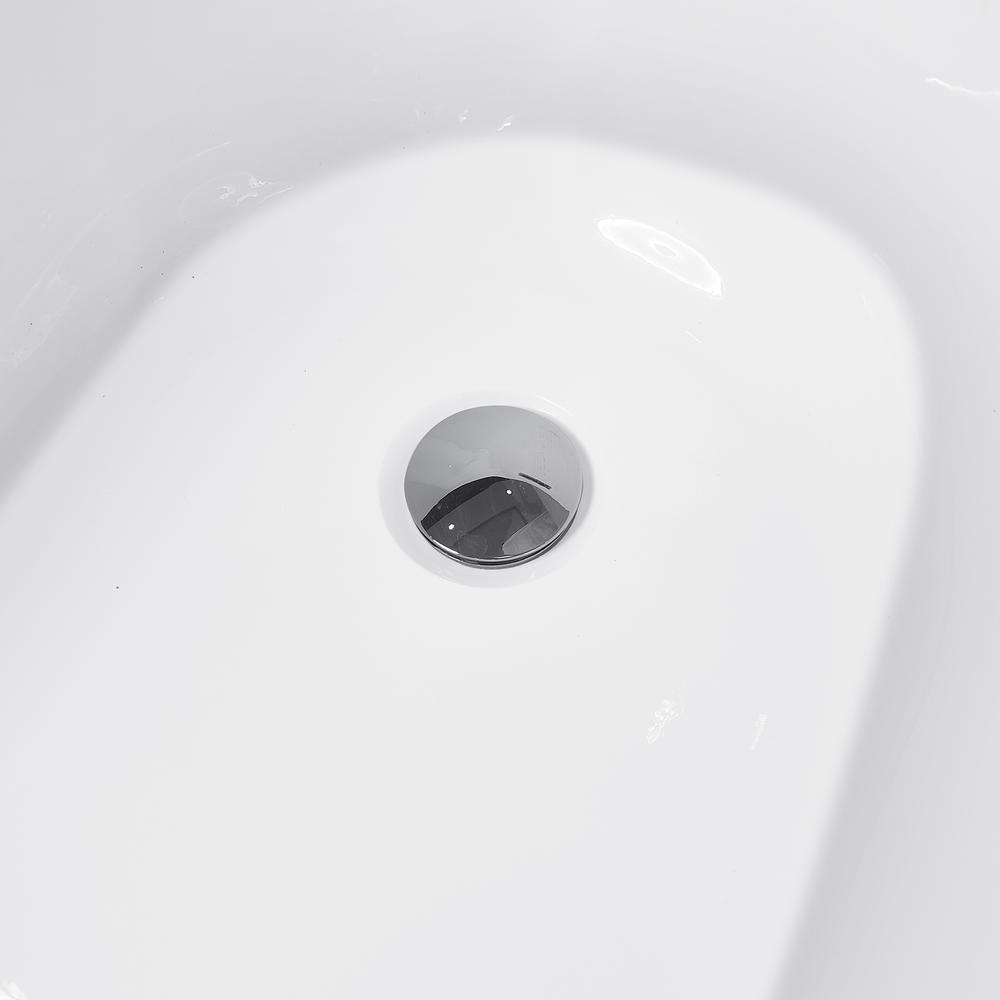 59 in. Acrylic Single Slipper Flatbottom Non-Whirlpool Bathtub in Glossy White - Super Arbor
