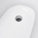 59 in. Acrylic Single Slipper Flatbottom Non-Whirlpool Bathtub in Glossy White - Super Arbor