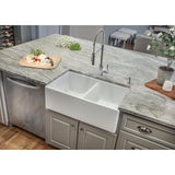 Farmhouse Apron Front Fireclay 33 in. Reversible 50/50 Double Bowl Kitchen Sink in White
