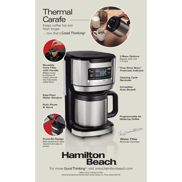 12-Cup Black Programmable Front-Fill Coffee Maker with Thermal Carafe