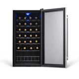 NewAir 27-Bottle Capacity Stainless Steel and Black Freestanding Wine Chiller