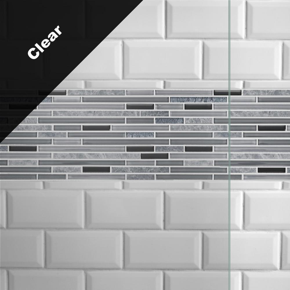 Lyndall 60 x 59-1/4 in. Frameless Mod Soft-Close Sliding Bathtub Door in Bronze with 3/8 in. (10mm) Clear Glass - Super Arbor