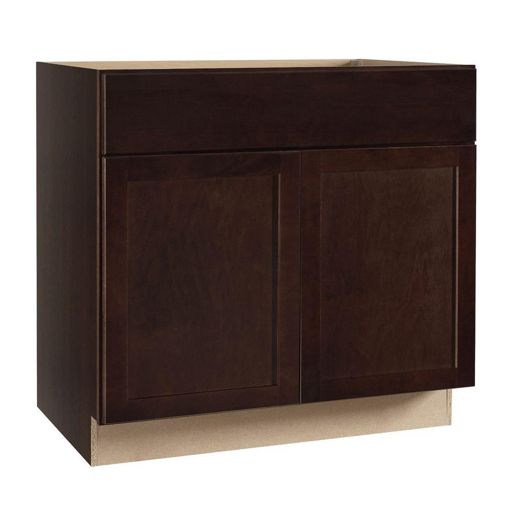 Shaker Assembled 36x34.5x24 in. Sink Base Kitchen Cabinet in Satin White