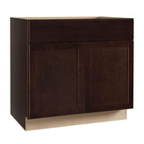 Shaker Assembled 36x34.5x24 in. Sink Base Kitchen Cabinet in Satin White
