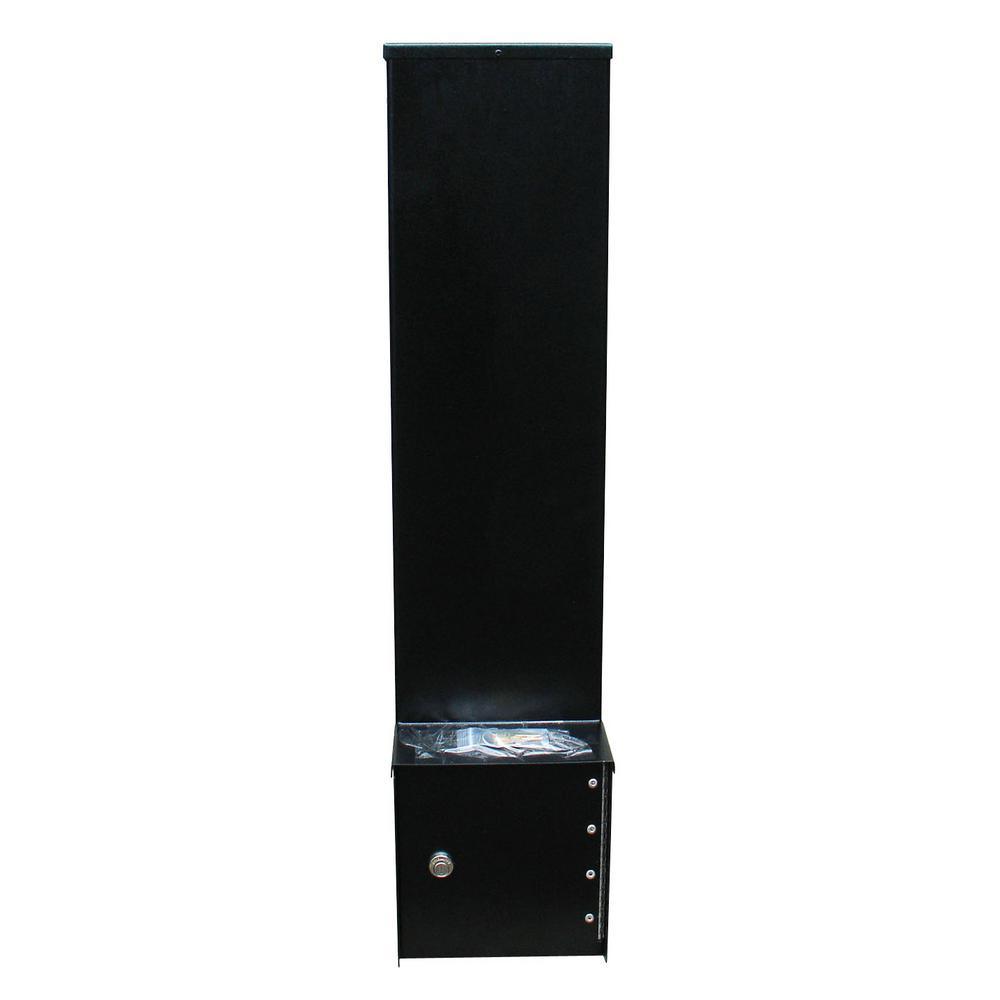 Manchester Antique Copper Column Mount Locking Drop Chute Mailbox with Plain Door Faceplate - Super Arbor