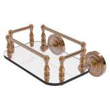 Allied Brass Prestige Regal Collection Wall Mounted Glass Guest Towel Tray in Antique Copper