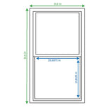 RELIABILT 150 Series New Construction 31-1/2-in x 51-1/2-in x 3-1/4-in Jamb White Vinyl Low-e Argon Single Hung Window with Grids Half Screen Included