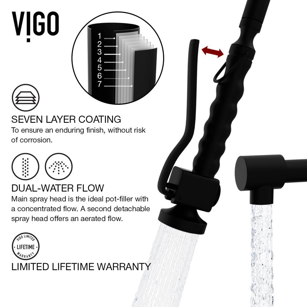 Zurich Single-Handle Pull-Down Sprayer Kitchen Faucet with Soap Dispenser in Matte Black - Super Arbor