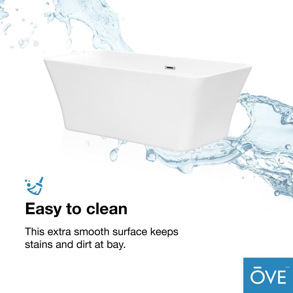 Draco 59 in. Acrylic Double Ended Flatbottom Non-Whirlpool Bathtub in White - Super Arbor
