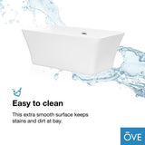 Draco 59 in. Acrylic Double Ended Flatbottom Non-Whirlpool Bathtub in White - Super Arbor
