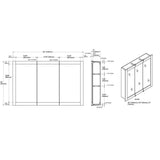 Ventura 48 in. W x 30 in. H x 6 in. D Framed Tri-View Surface-Mount Bathroom Medicine Cabinet in Espresso - Super Arbor