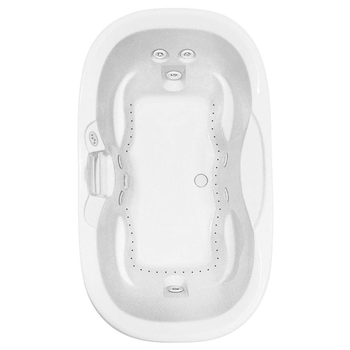 Universal Oval 70 in.¬†Acrylic Center Drain Oval Drop-In Air Bath/ Whirlpool Bathtub with Heater in White - Super Arbor