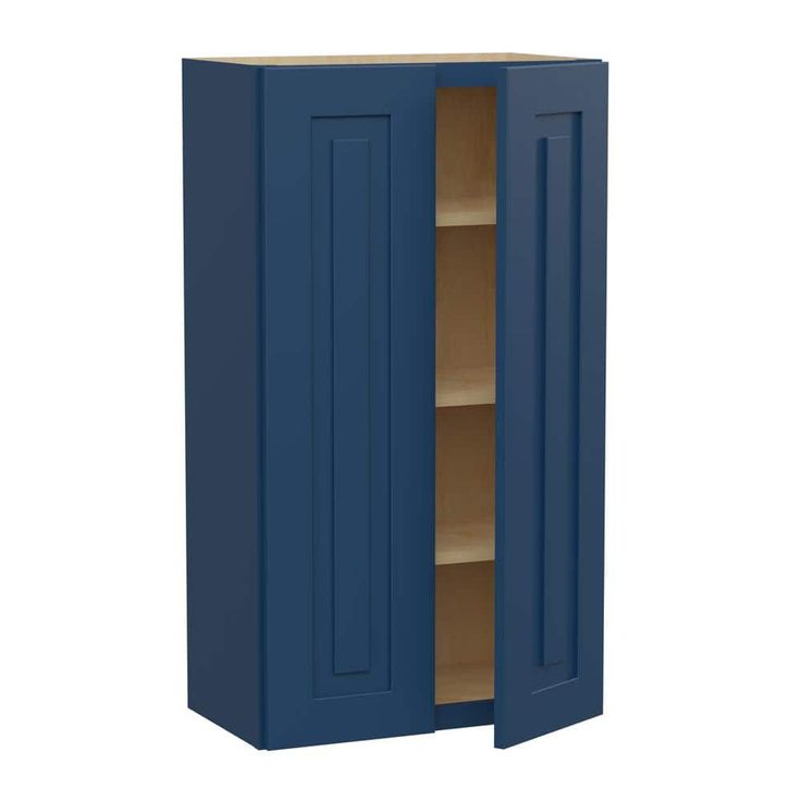Home Decorators Collection Grayson 24 in. W x 12 in. D x 42 in. H Assembled Plywood Wall Kitchen Cabinet in Mythic Blue with Soft Close