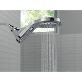 HydroRain Two-in-One 5-Spray 7.9 in. Double Wall Mount Fixed Shower Head in Chrome - Super Arbor