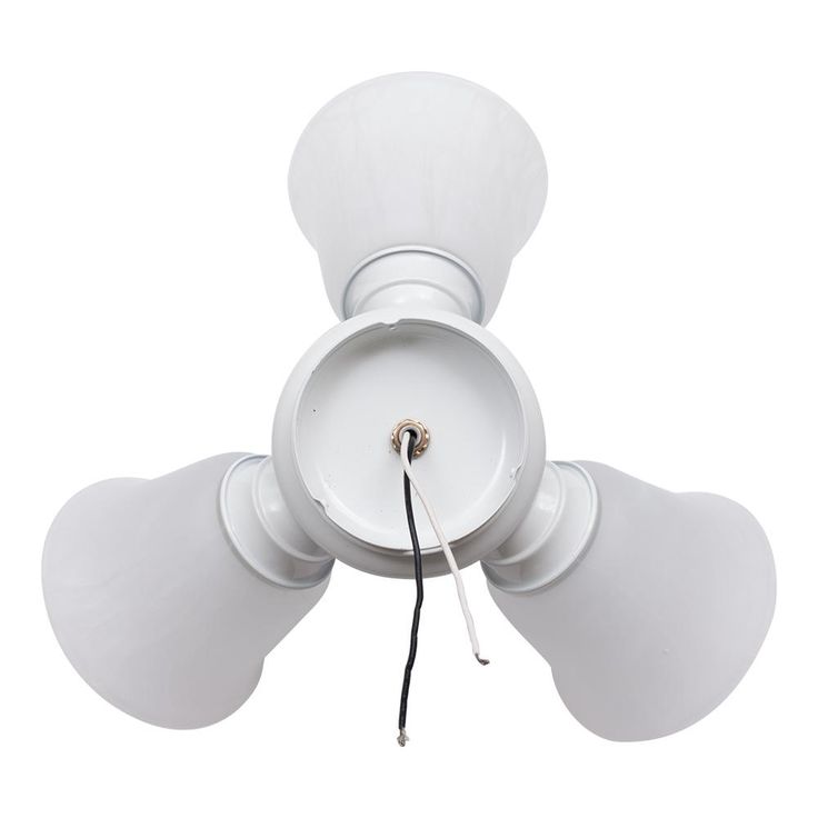 3-Light White Alabaster Glass LED Ceiling Fan Light Kit