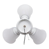 3-Light White Alabaster Glass LED Ceiling Fan Light Kit