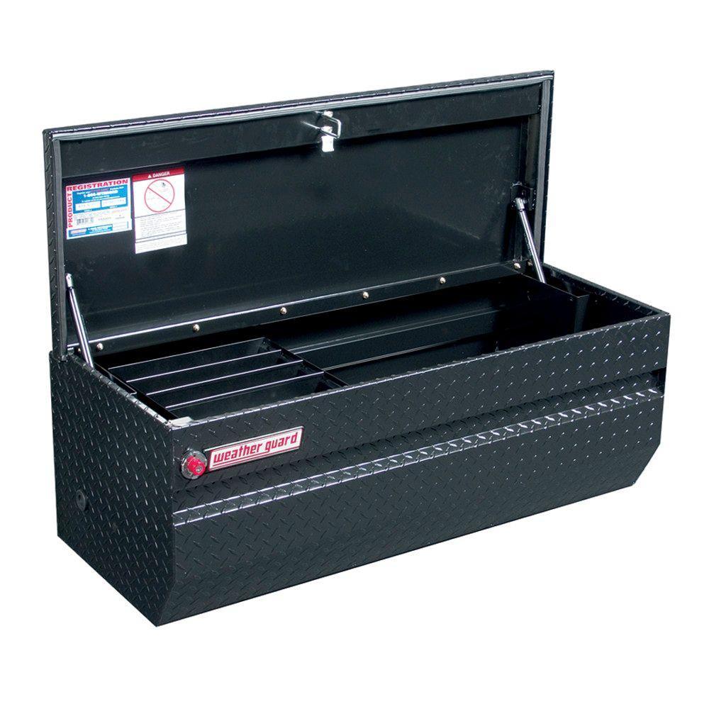 Weather Guard 47 in. Gloss Black Aluminum Full Size Chest Truck Tool Box - Super Arbor