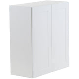 Cambridge Shaker Assembled 27x30x12 in. All Plywood Wall Cabinet with 2 Soft Close Doors in White - Super Arbor
