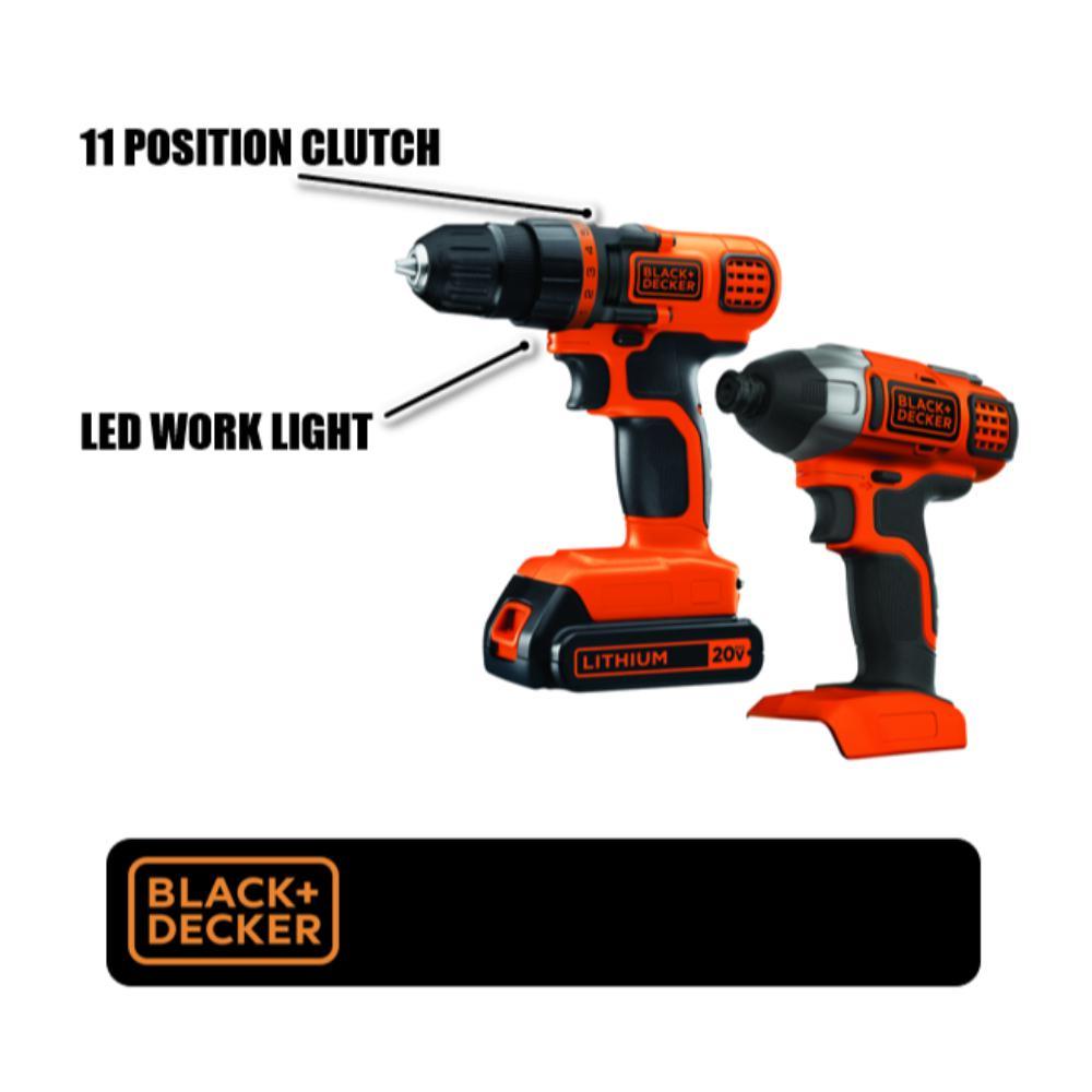 20-Volt MAX Lithium-Ion Cordless Drill/Driver and Impact Driver Combo Kit (2-Tool) with Battery 1.5Ah and Charger - Super Arbor