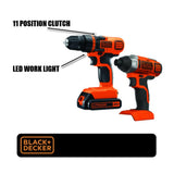 20-Volt MAX Lithium-Ion Cordless Drill/Driver and Impact Driver Combo Kit (2-Tool) with Battery 1.5Ah and Charger - Super Arbor