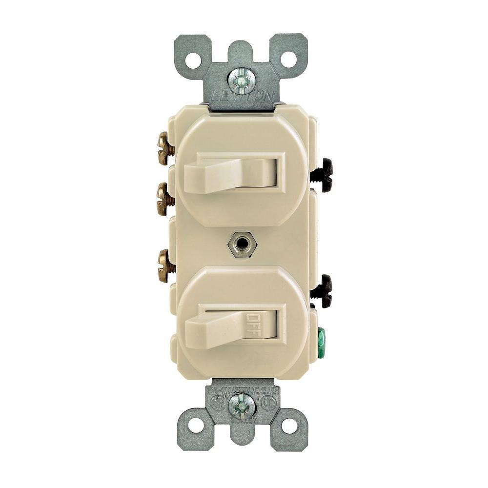 15 Amp Duplex Style Single-Pole / 3-Way AC Combination Toggle Light Switch, White - Super Arbor